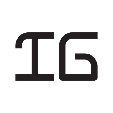 ig ilk harf vektör logo simgesi