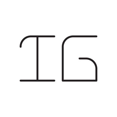 ig ilk harf vektör logo simgesi