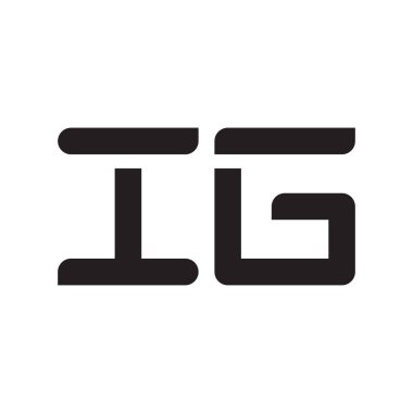 ig ilk harf vektör logo simgesi