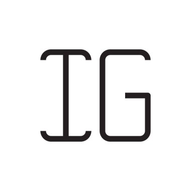 ig ilk harf vektör logo simgesi