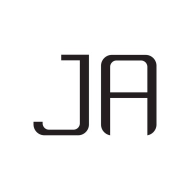 ja ilk harf vektör logosu simgesi