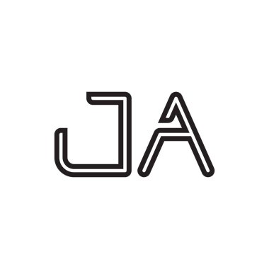 ja ilk harf vektör logosu simgesi