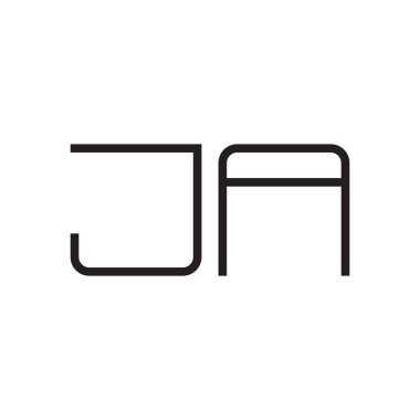 ja ilk harf vektör logosu simgesi