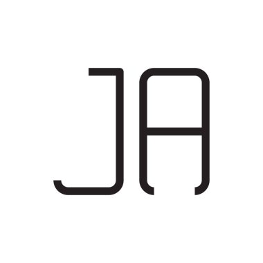 ja ilk harf vektör logosu simgesi