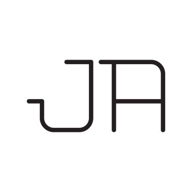 ja ilk harf vektör logosu simgesi