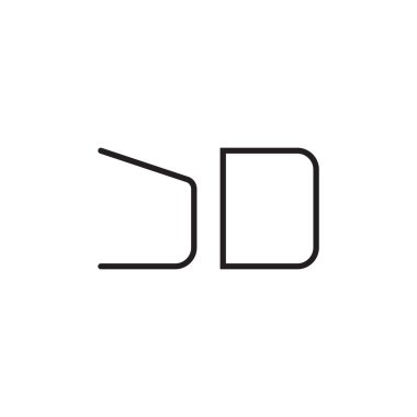 jd ilk harf vektör logo simgesi