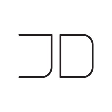 jd ilk harf vektör logo simgesi