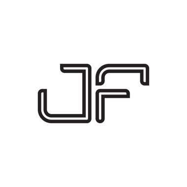 jf ilk harf vektör logo simgesi