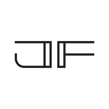 jf ilk harf vektör logo simgesi