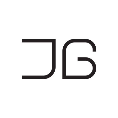 jg ilk harf vektör logo simgesi