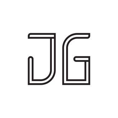 jg ilk harf vektör logo simgesi