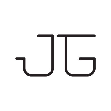 jg ilk harf vektör logo simgesi