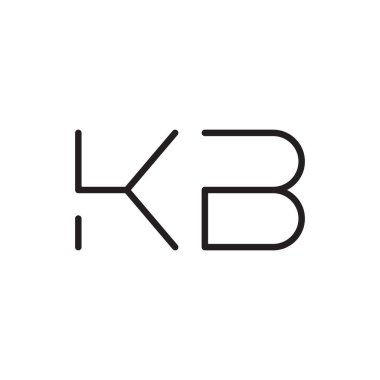 kb ilk harf vektör logo simgesi
