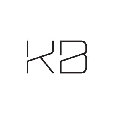 kb ilk harf vektör logo simgesi
