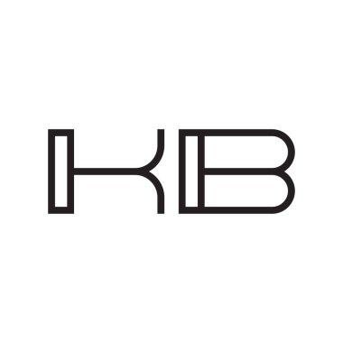 kb ilk harf vektör logo simgesi