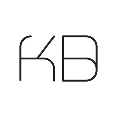 kb ilk harf vektör logo simgesi
