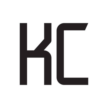 kc ilk harf vektör logo simgesi