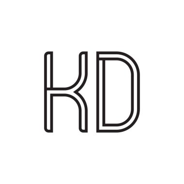 kd ilk harf vektör logo simgesi