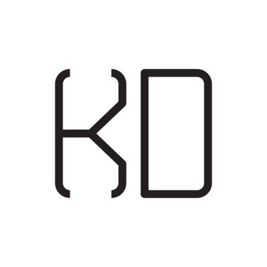 kd ilk harf vektör logo simgesi