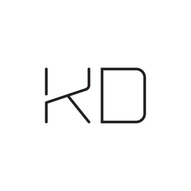 kd ilk harf vektör logo simgesi