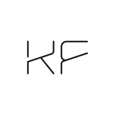 kf ilk harf vektör logo simgesi