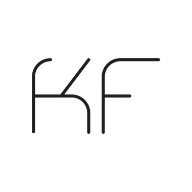kf ilk harf vektör logo simgesi