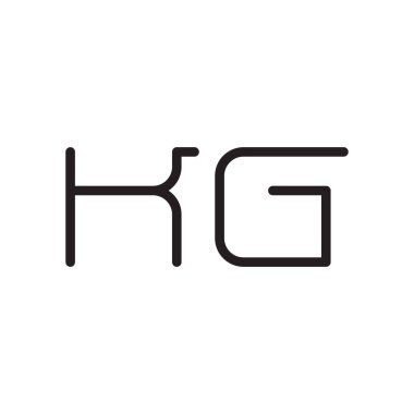 kg ilk harf vektör logo simgesi