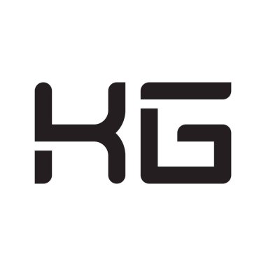 kg ilk harf vektör logo simgesi