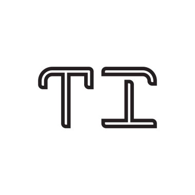 ti ilk harf vektör logo simgesi