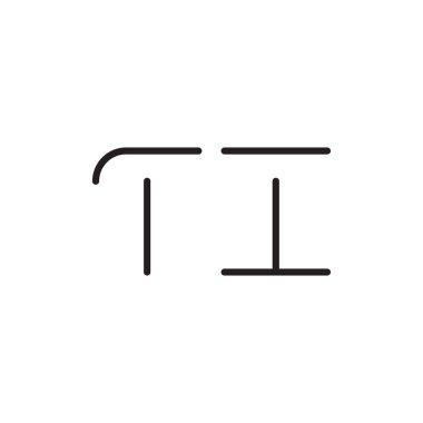 ti ilk harf vektör logo simgesi