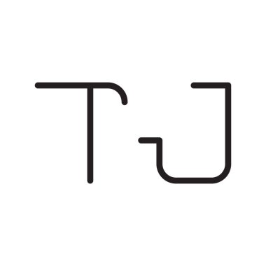 tj ilk harf vektör logo simgesi