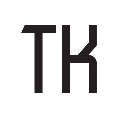 tk ilk harf vektör logo simgesi