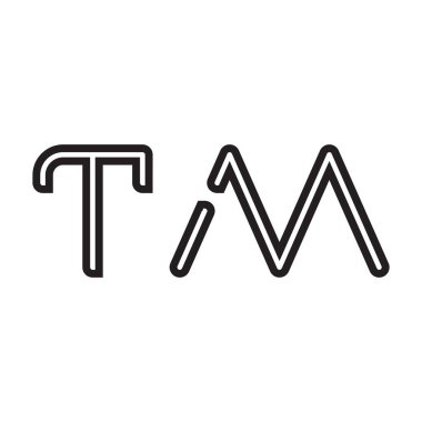 tm ilk harf vektör logo simgesi
