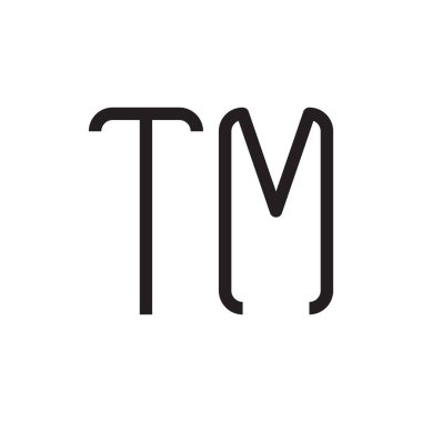 tm ilk harf vektör logo simgesi