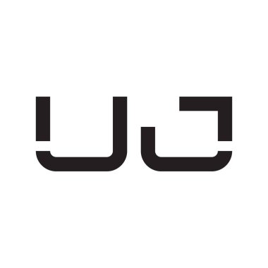 uj ilk harf vektör logo simgesi