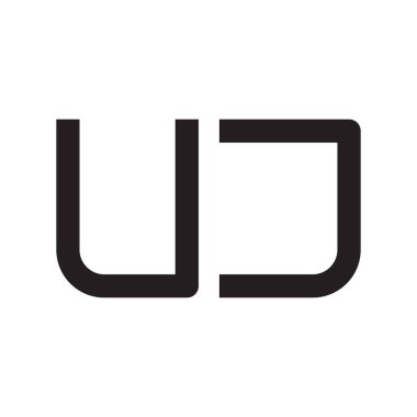 uj ilk harf vektör logo simgesi