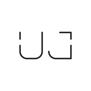 uj ilk harf vektör logo simgesi