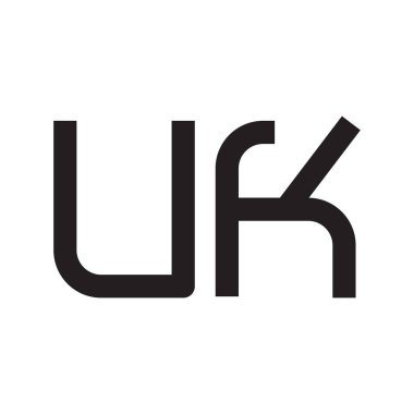 uk ilk harf vektör logo simgesi
