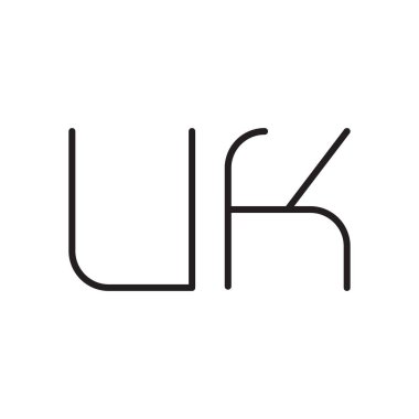 uk ilk harf vektör logo simgesi
