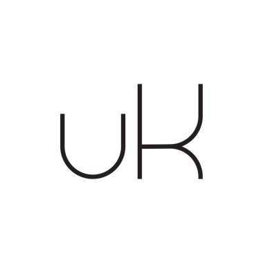 uk ilk harf vektör logo simgesi