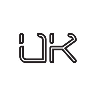 uk ilk harf vektör logo simgesi