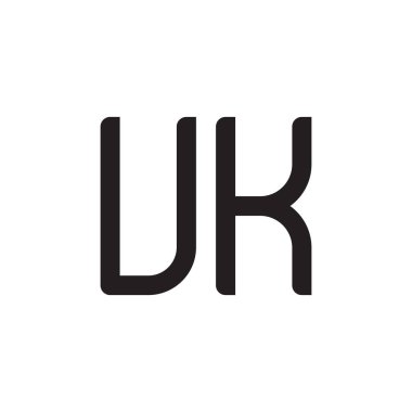 uk ilk harf vektör logo simgesi