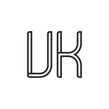 uk ilk harf vektör logo simgesi