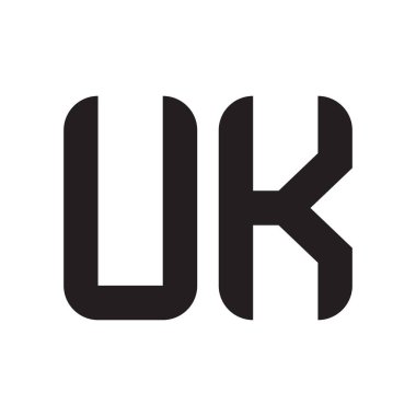 uk ilk harf vektör logo simgesi