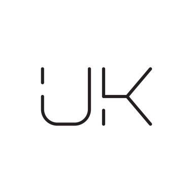 uk ilk harf vektör logo simgesi