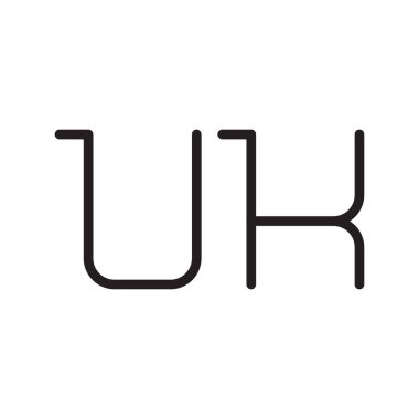 uk ilk harf vektör logo simgesi