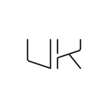 uk ilk harf vektör logo simgesi