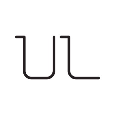 ul ilk harf vektör logo simgesi