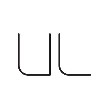 ul ilk harf vektör logo simgesi