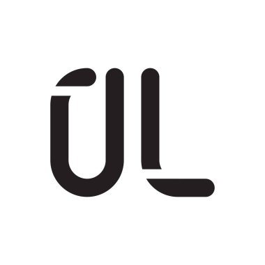 ul ilk harf vektör logo simgesi